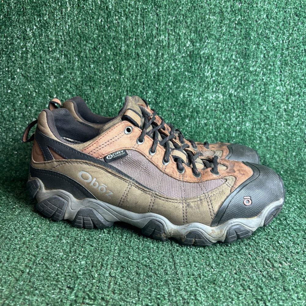 Oboz Firebrand II Dry Waterproof Leather Gorpcore Hiking Shoes Brown Mens Sz 11